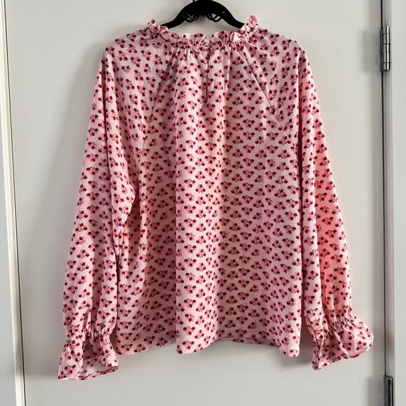 New Hill House Posy Pink Millie Top Mock Neck Floral Long Sleeve Sz XL - Picture 10 of 10